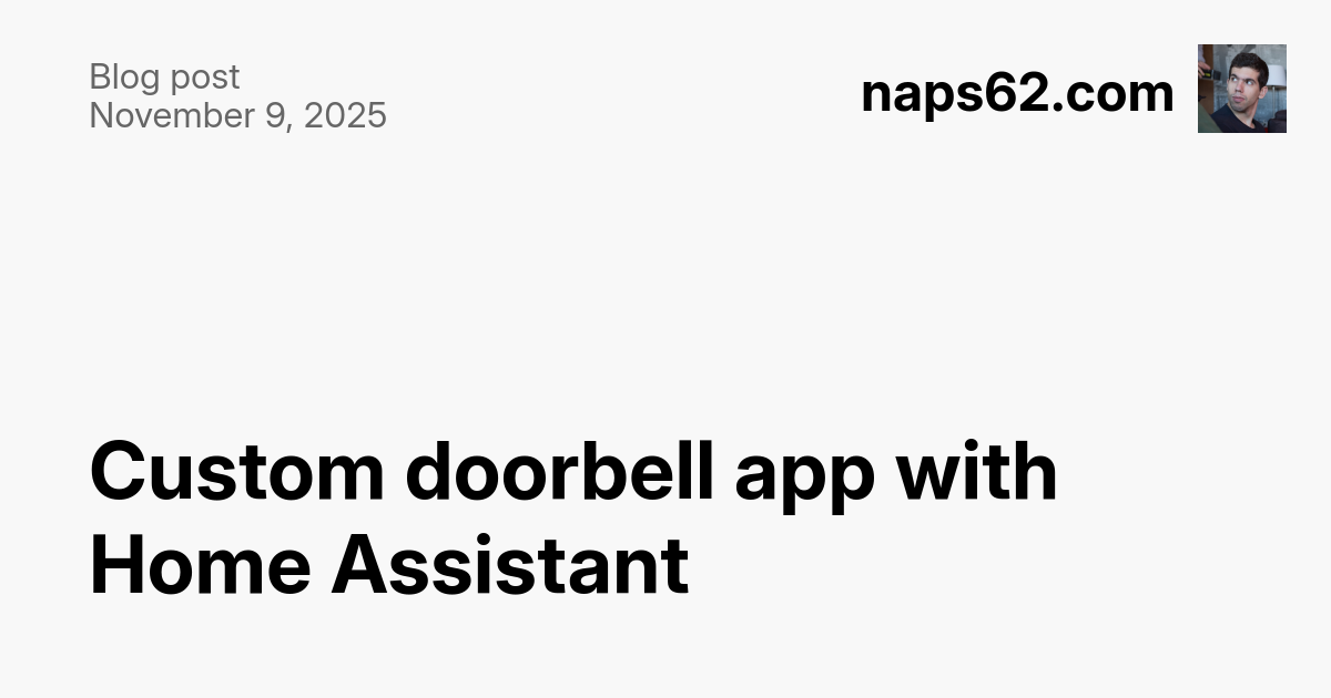 Custom doorbell app with Home Assistant and WebRTC